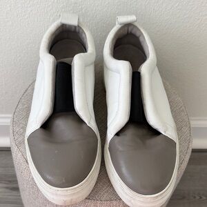 ZLNY  White and Gray Slip-On Sneakers